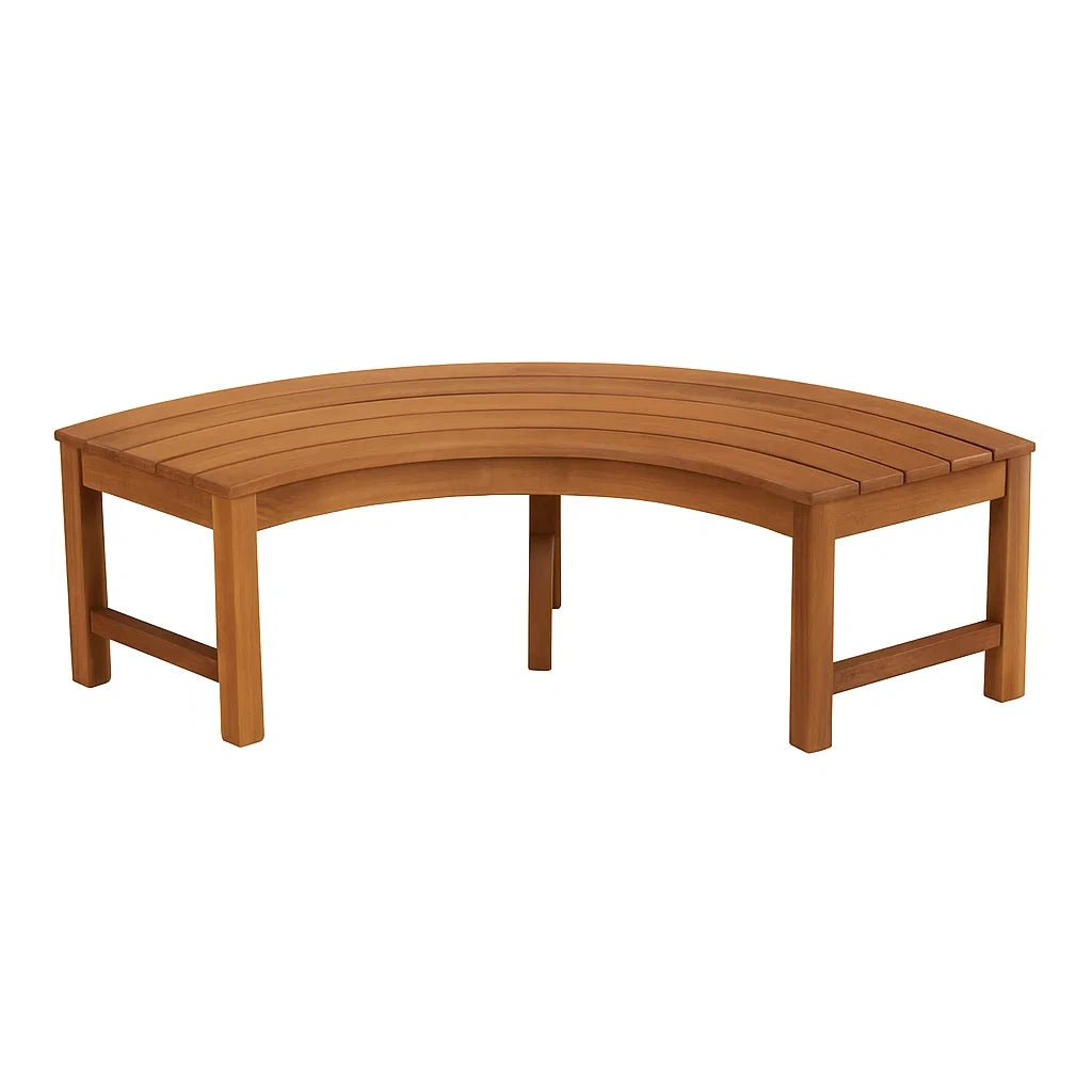 Halbrunde Gartenbank Akazienholz 120 cm