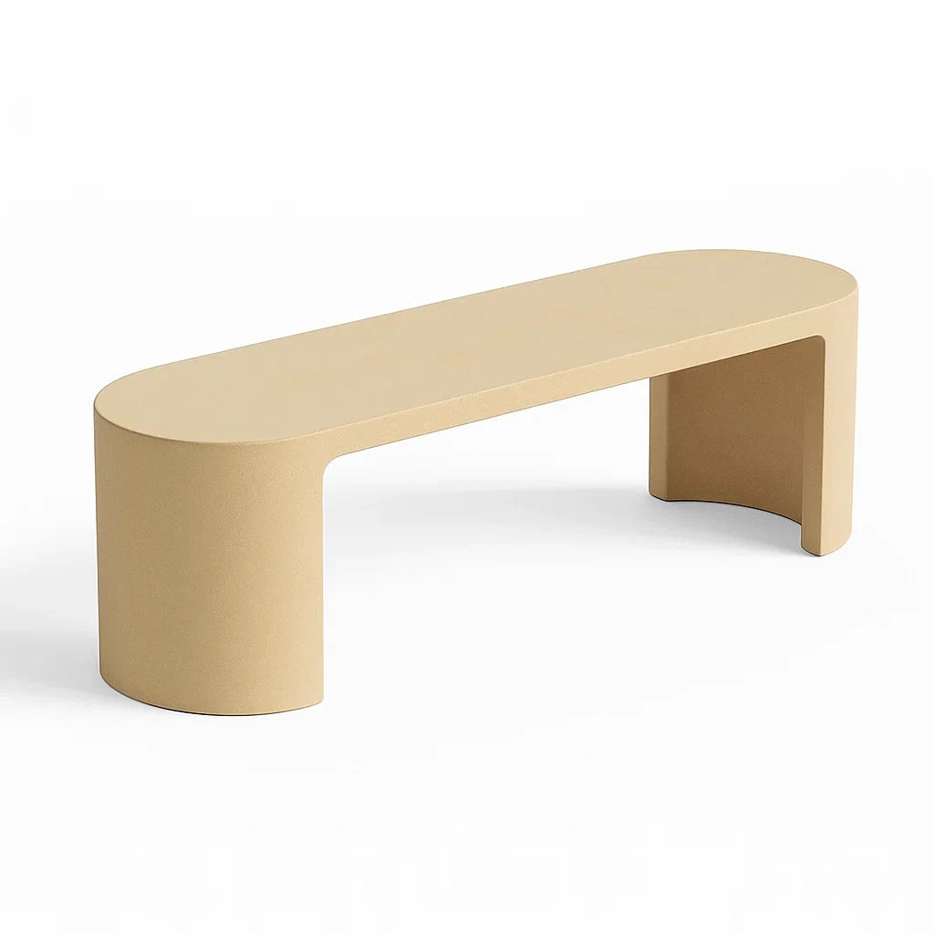 Beige Bank aus Holz L120cm x B40cm x H45cm