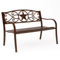 Gartenbank aus Gusseisen mit Stern-Design Braun