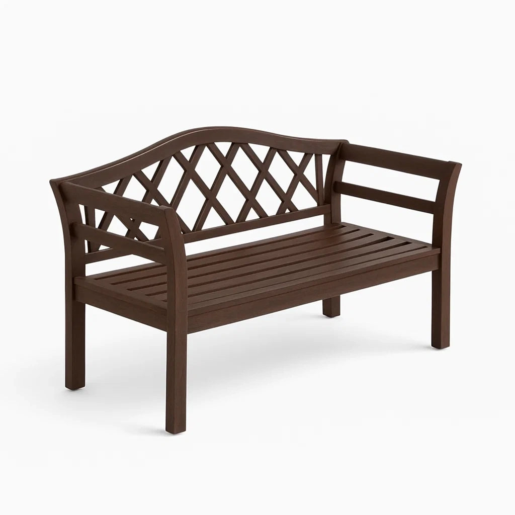 Holzbank Braun mit Lattenoptik 120 x 60 x 90 cm