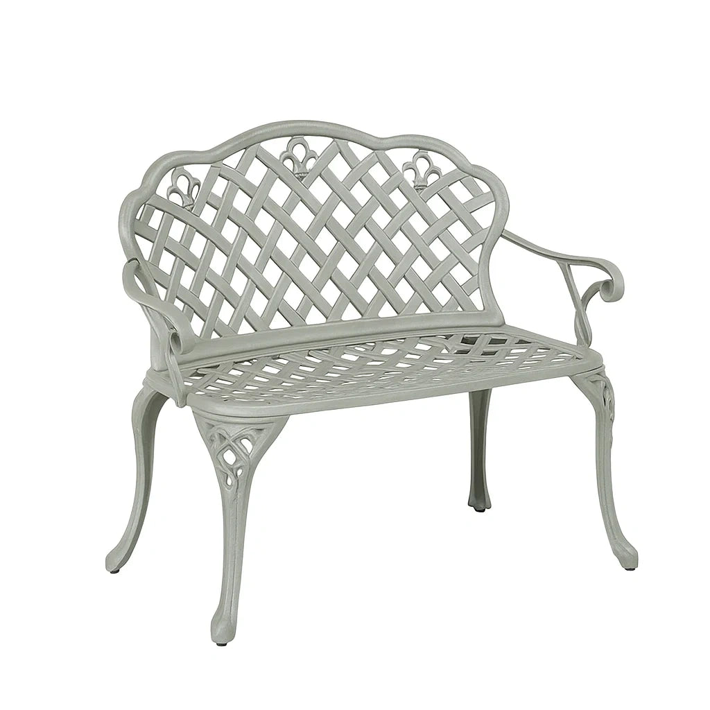 Gartenbank Metall Grau 2-Sitzer