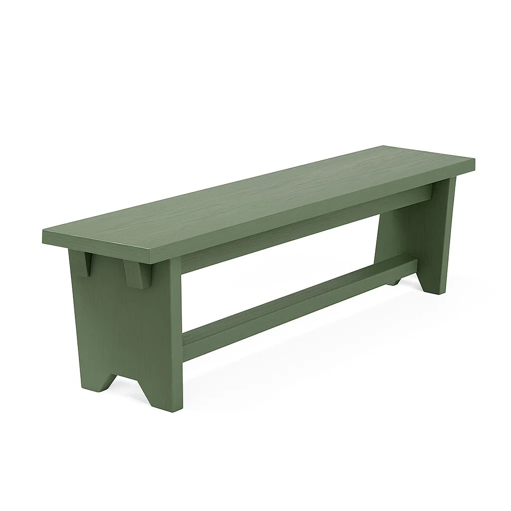 Grüne Holzbank Rechteckig 150 cm