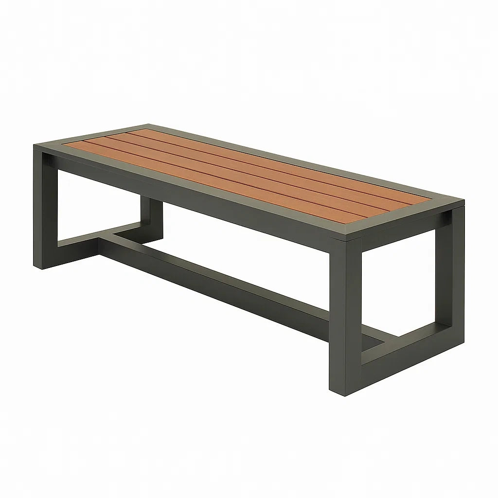 Gartenbank Metall Holz 140 cm