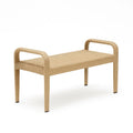 Bank mit Armlehnen Polyethylen Rattan Natur 120x45x60cm