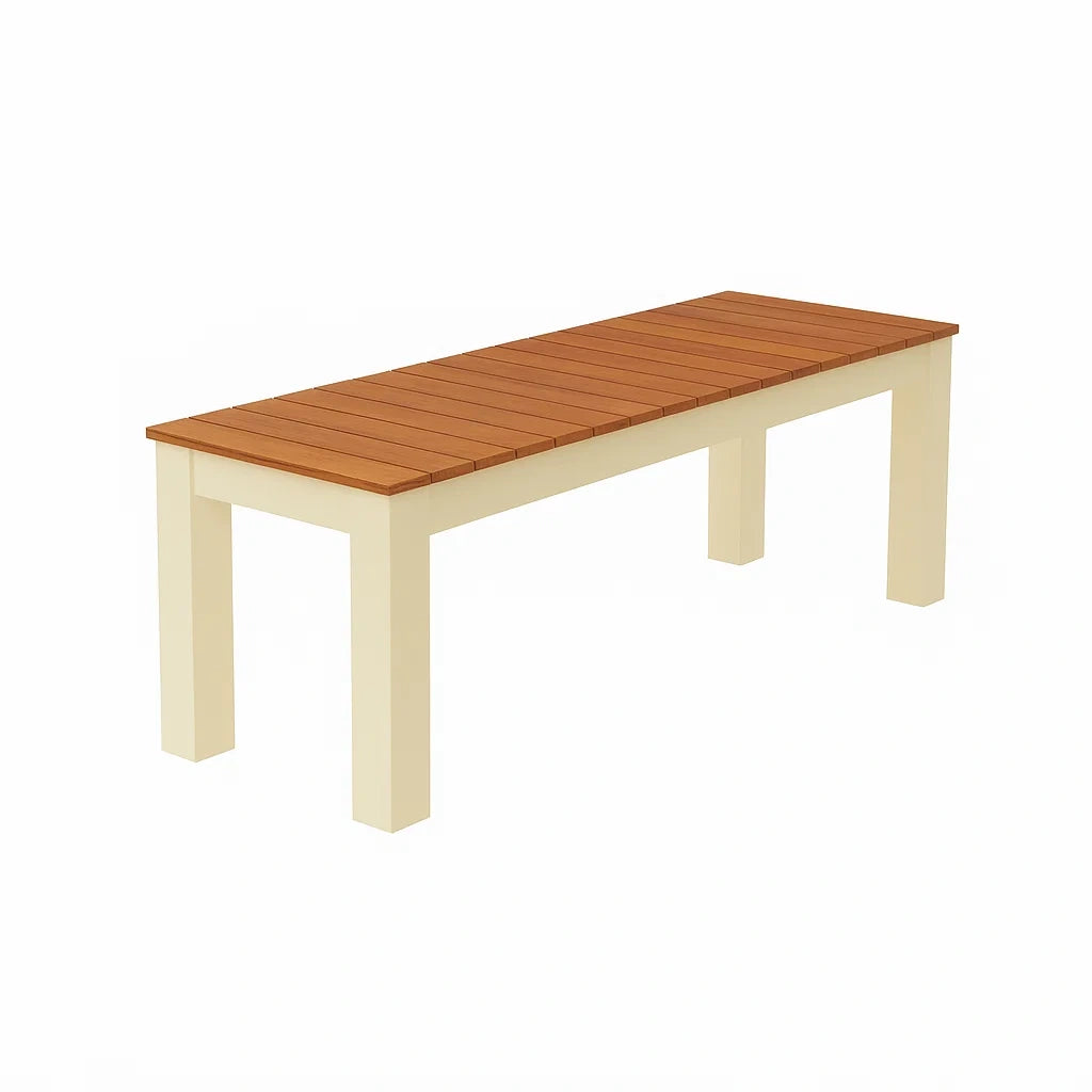 Gartenbank Holz Kunststoff Braun/Beige 150x45x43 cm