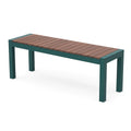 Bank mit Aluminiumrahmen und Holzlatten Braun/Grün 140x45x45 cm