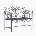 Metall-Gartenbank Schwarz 2-Sitzer