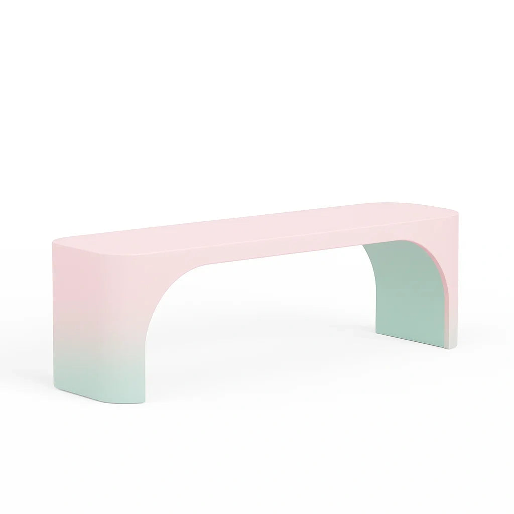 Bank rechteckig Polypropylen Rosa/Hellblau 150 cm