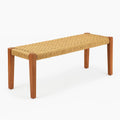 Holzbank mit Naturfasergeflecht 110x35x45cm