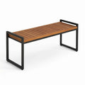 Gartenbank Akazienholz Stahl 120cm Braun Schwarz